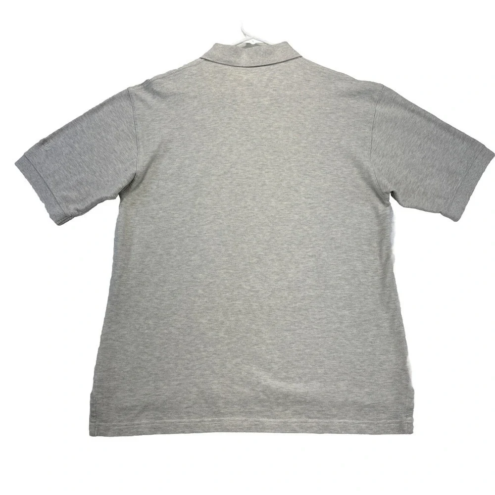 Vtg Pendleton Mens L Polo Shirt Light Gray Short Sleeve 100% Cotton Preppy Work